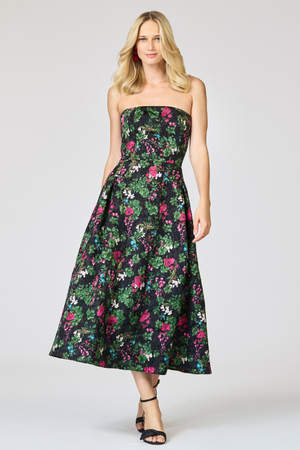 CLOQUE SHAY DRESS - ROYAL GARDENS - FINAL SALE