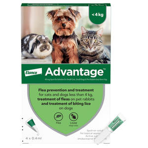 Advantage 40 Flea Treatment for Small Cats / Very Small Dogs / Rabbits (4 Pipettes)
