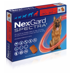 NexGard Spectra Chewable Tablets for Extra Large Dogs - Pack Size : 3 Tablets