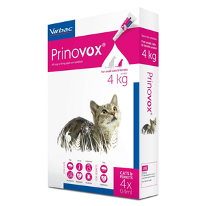 Prinovox Spot-On Solution for Small Cats & Ferrets - Pack Size : 4 Pipettes