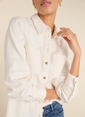 Mona Organic Denim Shirt - UK 14 | EU 40 | US 10 / Soft White