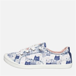 SKECHERS Womens Bobs Beach Bingo Wide Fit Canvas Shoes Navy