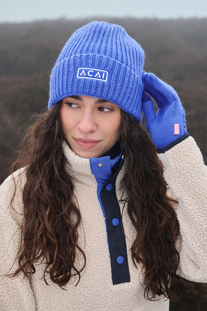 Merino Wool Beanie - Baja Blue