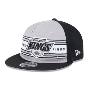 LA Kings NHL Team Stripes Black Retro Crown 9FIFTY Adjustable Cap