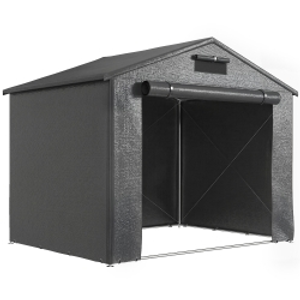 Outsunny 8 x 6 ft Outdoor Garden Storage Shed, Waterproof Bike Tent with Roll-Up Zipper Door