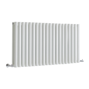 Sterling Quinn - White Horizontal Designer Radiator - 595mm x 1180mm (Double Panel)
