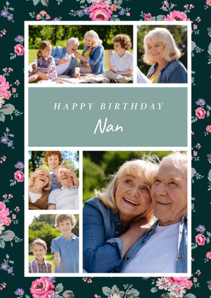 Cath Kidston Nan Collage Photo Upload Happy Birthday Card