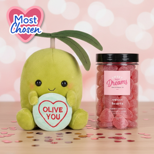 Olive You Soft Toy & Sweet Hearts Lollies Gift Set
