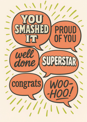 Motivational Speech Bubbles Congratulations Card