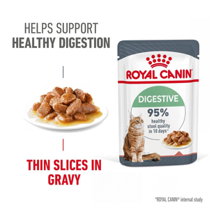 Royal Canin Digestive Care Adult Wet Cat Food in Gravy - Pack Size : 12 x 85g Pouches