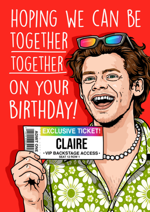 Funny Illustrated VIP Backstage Access Birthday Card