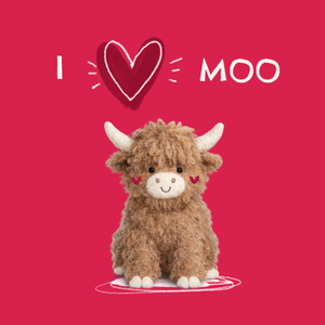 Moonpig Cute Highland Cow I Love Moo Valentine's Day Card
