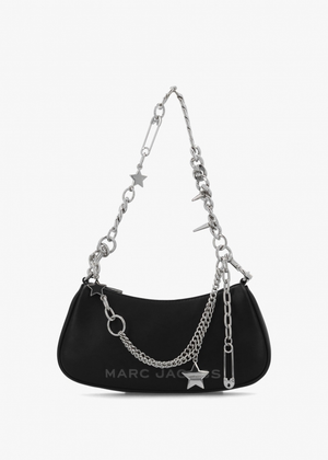 The Star Charm Black Leather Shoulder Bag