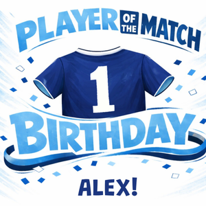 Moonpig Player Of The Match Dark Blue Football Shirt Birthday Card