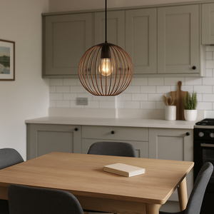 901868 Almanzora Black & Copper Wire Modern Steel Pendant