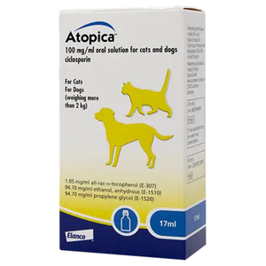 Atopica 100mg/ml Oral Solution for Cats and Dogs - Size : 17ml Bottle