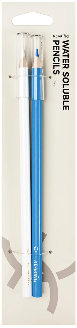 Set de 2 crayons craies couture effaçables à l'eau - Blanc et bleu