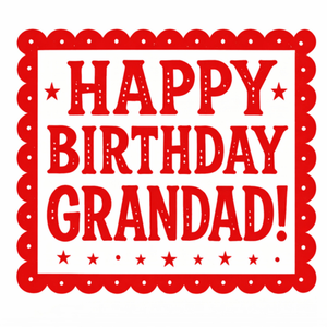 Moonpig Red Typographic Happy Birthday Grandad Card