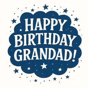 Moonpig Starry Happy Birthday Grandad Typographic Birthday Card