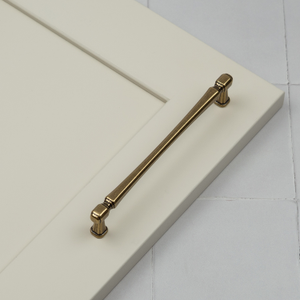 Antique Brass Traditional T-Bar Handles & Matching Knob - 160mm Handle
