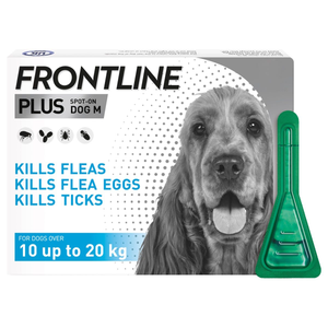 FRONTLINE Plus Flea and Tick Treatment for Medium Dogs - Pack Size : 6 Pipettes