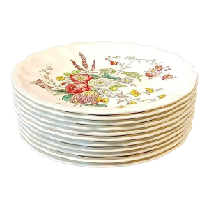 Early 20th Century Bundle of Spode Gainborough S245 Dinner Plates- Set of 13