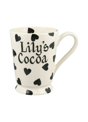 Personalised Black Hearts Cocoa Mug