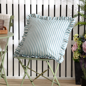Millie Ruffle 50x50 Outdoor Cushion - Duck Egg Blue