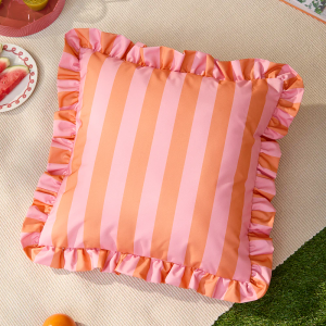 Palm Royale Ruffle 50x50 Outdoor Cushion - Pink & Orange