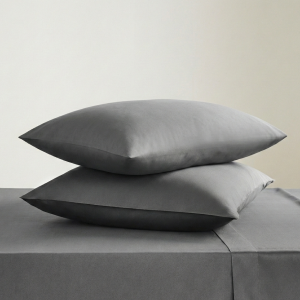 300TC Cotton Sateen King Size Pillowcase Pair - Charcoal