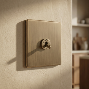 Lyss Collection Single Toggle 20A Light Switch - Antique Brass