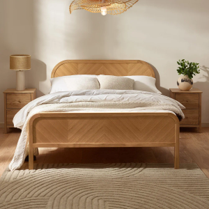 Kaya Chevron Bed - Oak King Size