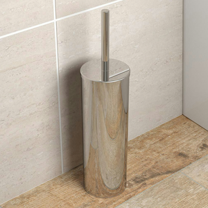 Accents Options Freestanding Stainless Steel Toilet Brush Holder