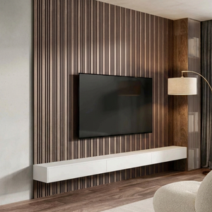 Acoustic Multi Width Panel - 240cm x 60cm (Walnut)