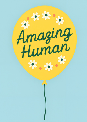 Amazing Human Balloon Illustrated Congratulations Card