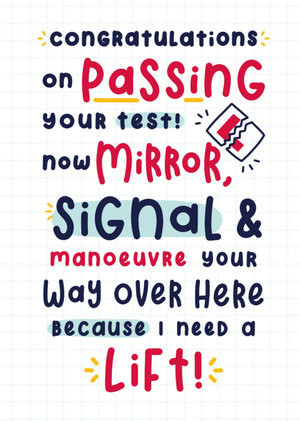 Funny Colourful Passing Your Driving Test Card