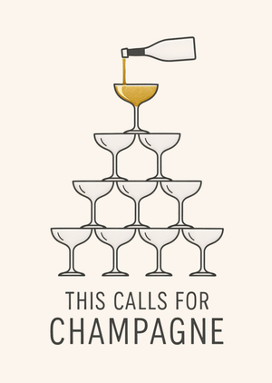 Champagne Tower Illustration Congratulations Card