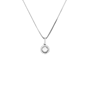 Silver Plated CZ Brilliant Cut Pendant Necklace