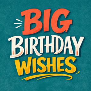 Moonpig Big Birthday Wishes Colourful Typography Card