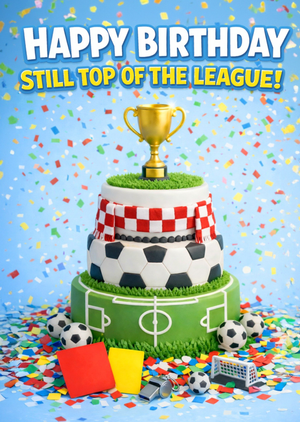 Still Top Of The League Happy Birthday Card