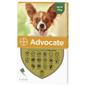 Advocate Spot-On Solution for Small Dogs - Pack Size : 3 Pipettes