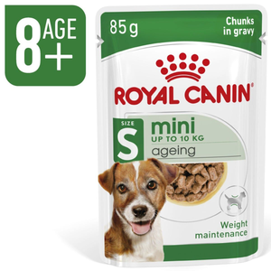 Royal Canin Mini Ageing 8+ Wet Dog Food in Gravy - Pack Size : 12 x 85g Pouches