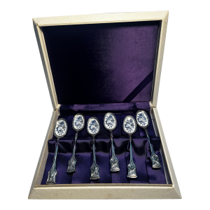 Vintage M Brite 6 Silver Plate Dessert Spoons