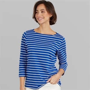 Crew Clothing Womens Breton Long Sleeve Top Surf The Web/Heritage Navy