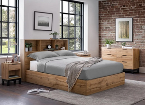 Bali Storage Bed – Ottoman Design with Gas Lift and Integrated Shelving