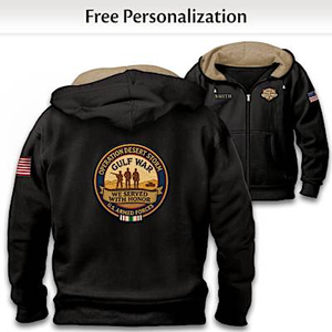 Gulf War Veteran Personalized Men's Hoodie Size X-Large