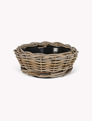 Kingscote Plant Bowl 30cm Natural Rattan, Grey