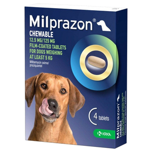 Milprazon 12.5mg/125mg Chewable Tablets for Dogs (4 Pack)