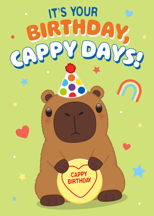 It's Your Birthday Cappy Days Birthday Illustrated Capybara Card