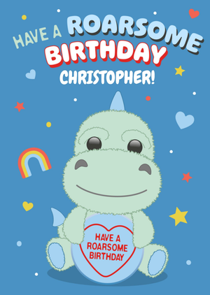 Have A Roarsome Birthday Illustrated Dinosaur Card